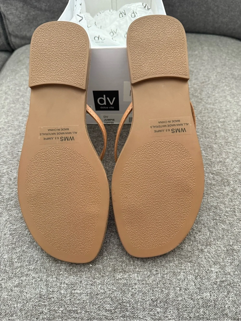 Dv Dolce Vita Women's Jumpie Thong Flip Slide Flats Sandals - Toffee Size 6.5